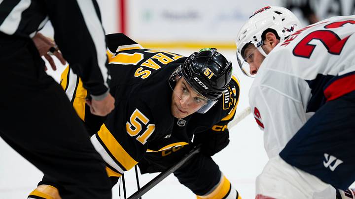 Sep 20, 2026; Boston, Massachusetts, USA; Boston Bruins center Matt Poitras (51) prepares to take a face-off during the third period of the game against the Washington Capitals at TD Garden. Mandatory Credit: Natalie Reid-Imagn Images Sep 20, 2026; Boston, Massachusetts, USA; Boston Bruins center Matt Poitras (51) prepares to take a face-off during the third period of the game against the Washington Capitals at TD Garden. Mandatory Credit: Natalie Reid-Imagn Images