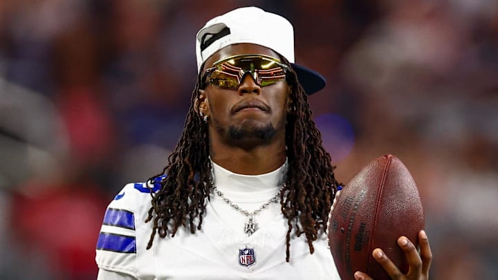 Aug 16, 2025; Arlington, Texas, USA;  Dallas Cowboys wide receiver CeeDee Lamb (88) on the sidelines during the second half against the Baltimore Ravens at AT&T Stadium. Mandatory Credit: Kevin Jairaj-Imagn Images