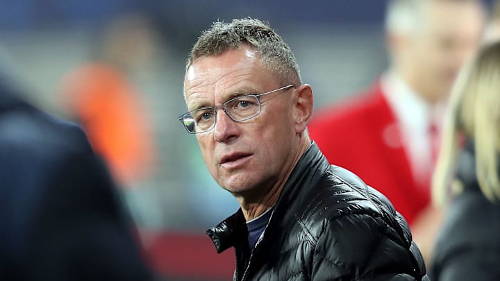 Ralf Rangnick darf am Donnerstag noch nicht auf der United-Bank Platz nehmen