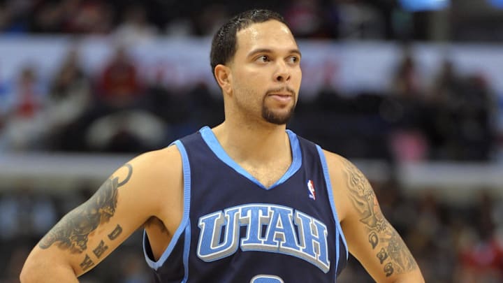 Feb 9, 2010; Los Angeles, CA, USA; Utah Jazz guard Deron Williams (8) during the game against the Los Angeles Clippers at the Staples Center. The Jazz defeated the Clippers 109-99. Mandatory Credit: Kirby Lee/Image of Sport-Imagn Images Feb 9, 2010; Los Angeles, CA, USA; Utah Jazz guard Deron Williams (8) during the game against the Los Angeles Clippers at the Staples Center. The Jazz defeated the Clippers 109-99. Mandatory Credit: Kirby Lee/Image of Sport-Imagn Images