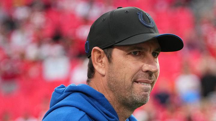 Indianapolis Colts head coach Shane Steichen looks on during warmups