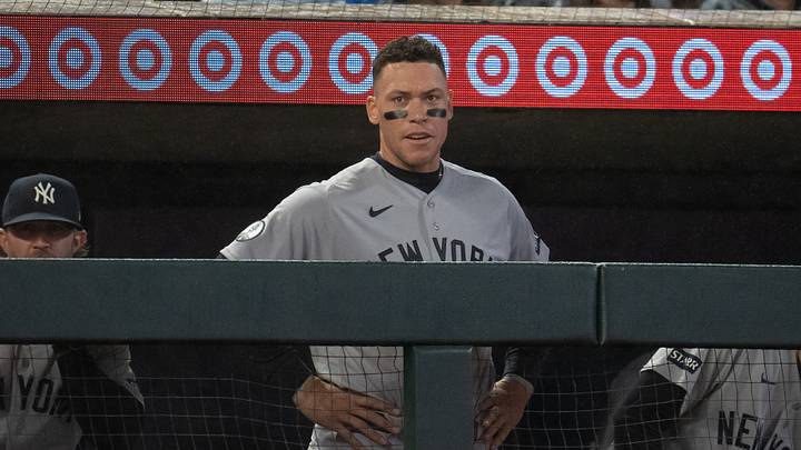 Sep 14, 2026; Minneapolis, Minnesota, USA; New York Yankees right fielder Aaron Judge (99) looks on against the Minnesota Twins in the fourth inning at Target Field. Mandatory Credit: Jesse Johnson-Imagn Images Sep 14, 2026; Minneapolis, Minnesota, USA; New York Yankees right fielder Aaron Judge (99) looks on against the Minnesota Twins in the fourth inning at Target Field. Mandatory Credit: Jesse Johnson-Imagn Images