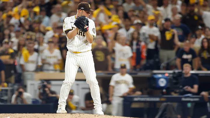 San Diego Padres pitcher Michael King. San Diego Padres pitcher Michael King.