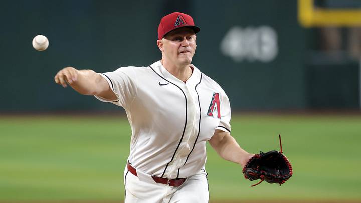 Jun 15, 2026; Phoenix, Arizona, USA; Arizona Diamondbacks pitcher Paul Sewald against the Los Angeles Angels at Chase Field. Mandatory Credit: Mark J. Rebilas-Imagn Images