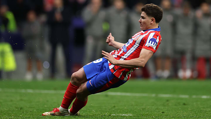 Julian Alvarez infamously slipped while taking his penalty for Atletico Madrid against Real Madrid Julian Alvarez infamously slipped while taking his penalty for Atletico Madrid against Real Madrid