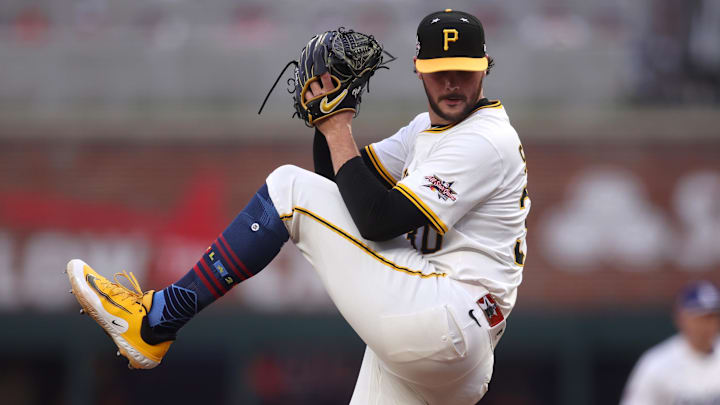 Jul 15, 2025; Cumberland, Georgia, USA; National League pitcher Paul Skenes (30) of the Pittsburgh Pirates pitches in the first inning against the American League during the 2025 MLB All Star Game at Truist Park. Mandatory Credit: Brett Davis-Imagn Images Jul 15, 2025; Cumberland, Georgia, USA; National League pitcher Paul Skenes (30) of the Pittsburgh Pirates pitches in the first inning against the American League during the 2025 MLB All Star Game at Truist Park. Mandatory Credit: Brett Davis-Imagn Images