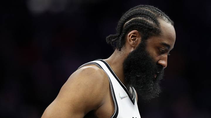 Feb 2, 2022; Sacramento, California, USA; Brooklyn Nets guard James Harden (13) during the game against the Sacramento Kings at Golden 1 Center. Mandatory Credit: Sergio Estrada-USA TODAY Sports Feb 2, 2022; Sacramento, California, USA; Brooklyn Nets guard James Harden (13) during the game against the Sacramento Kings at Golden 1 Center. Mandatory Credit: Sergio Estrada-USA TODAY Sports