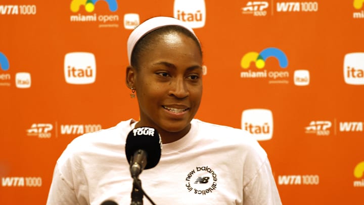 Coco Gauff discussed her arm injury before the 2026 Miami Open.