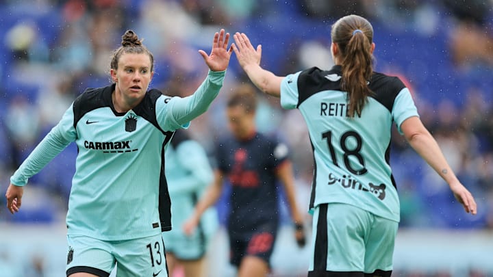 Savannah McCaskill and Guro Reiten of Gotham FC