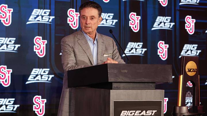 Oct 1, 2026; New York, NY, USA; St. John's Red Storm head coach Rick Pitino speaks at 2026 Big East Media Day at Marriott Marquis. Mandatory Credit: Wendell Cruz-Imagn Images Oct 1, 2026; New York, NY, USA; St. John's Red Storm head coach Rick Pitino speaks at 2026 Big East Media Day at Marriott Marquis. Mandatory Credit: Wendell Cruz-Imagn Images