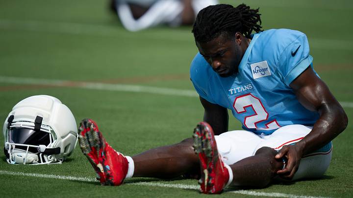Tennessee Titans running back Tyjae Spears (2) goes through stretches during minicamp at Vanderbilt Health Football Center Tuesday, Aug. 4, 2026. Tennessee Titans running back Tyjae Spears (2) goes through stretches during minicamp at Vanderbilt Health Football Center Tuesday, Aug. 4, 2026.