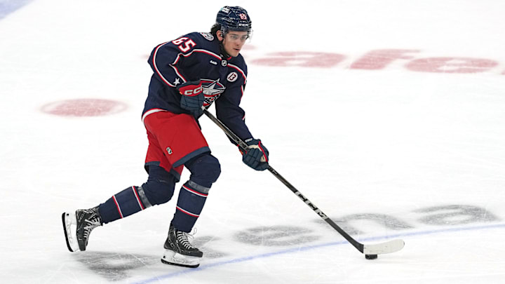 Blue Jackets center prospect Luca del bel Belluz could crack the roster at some point this season. 
