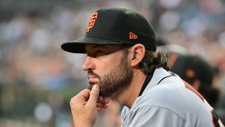 May 18, 2026; Phoenix, Arizona, USA; San Francisco Giants manager Tony Vitello (23) looks on in the second inning against the Arizona Diamondbacks at Chase Field. Mandatory Credit: Matt Kartozian-Imagn Images