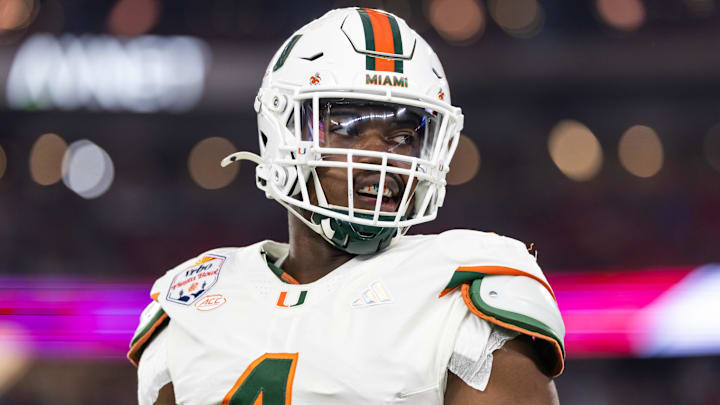 Miami Hurricanes defensive lineman Rueben Bain Jr. (4) Mandatory Credit: Mark J. Rebilas-Imagn Images