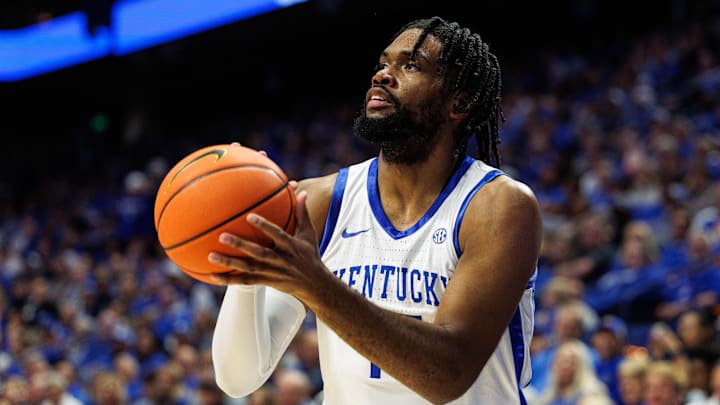 Oct 29, 2024; Lexington, KY, USA; Kentucky Wildcats forward Ansley Almonor (15) shoots the ball during the second half against the Minnesota State Mavericks at Rupp Arena. Mandatory Credit: Jordan Prather-Imagn Images