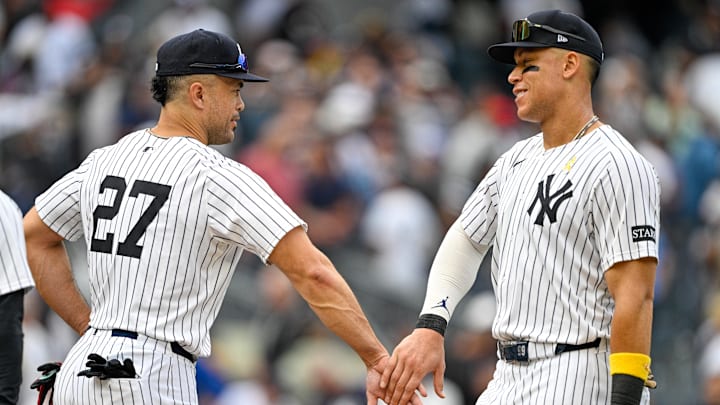 Los sluggers de New York Yankees Giancarlo Stanton y Aaron Judge acechan una marca histórica 