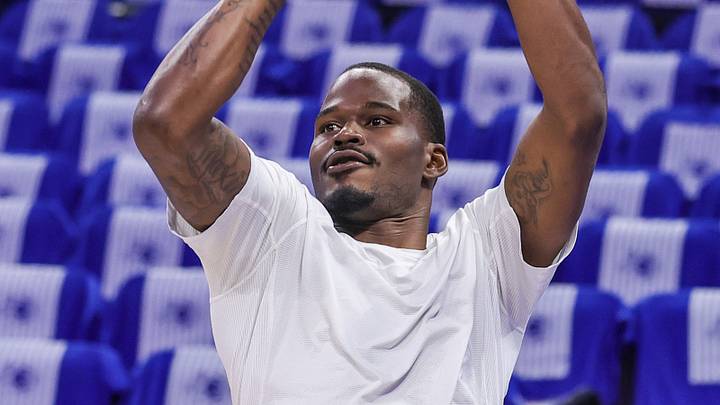 Apr 27, 2026; Orlando, Florida, USA; Detroit Pistons guard Javonte Green (31) warms up before the game against the Orlando Magic during game four of the first round of the 2026 NBA Playoffs at Kia Center. Mandatory Credit: Mike Watters-Imagn Images