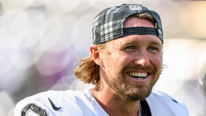 Sep 15, 2024; Baltimore, Maryland, USA; Las Vegas Raiders punter AJ Cole (6) walks off of the field following the game against the Baltimore Ravens at M&T Bank Stadium. Mandatory Credit: Reggie Hildred-Imagn Images Sep 15, 2024; Baltimore, Maryland, USA; Las Vegas Raiders punter AJ Cole (6) walks off of the field following the game against the Baltimore Ravens at M&T Bank Stadium. Mandatory Credit: Reggie Hildred-Imagn Images