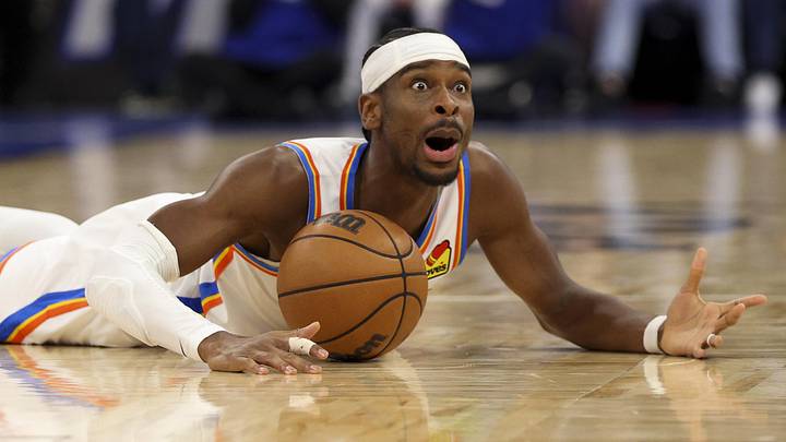 Mar 17, 2026; Orlando, Florida, USA; Oklahoma City Thunder guard Shai Gilgeous-Alexander (2) reacts after a loose ball against the Orlando Magic in the second quarter at Kia Center. Mandatory Credit: Nathan Ray Seebeck-Imagn Images Mar 17, 2026; Orlando, Florida, USA; Oklahoma City Thunder guard Shai Gilgeous-Alexander (2) reacts after a loose ball against the Orlando Magic in the second quarter at Kia Center. Mandatory Credit: Nathan Ray Seebeck-Imagn Images