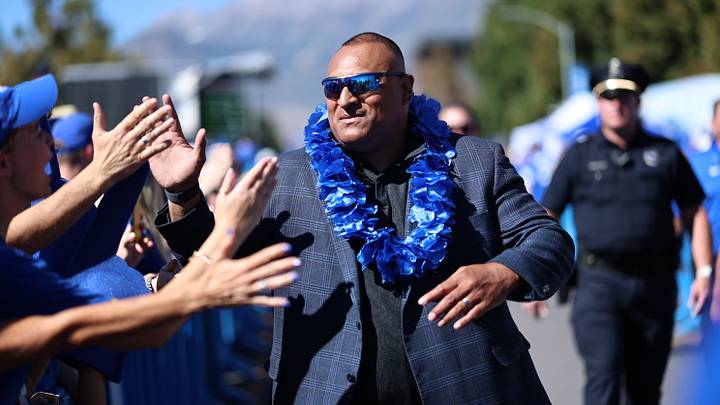 Kalani Sitake on the Cougar Walk before BYU vs Utah Tech Kalani Sitake on the Cougar Walk before BYU vs Utah Tech