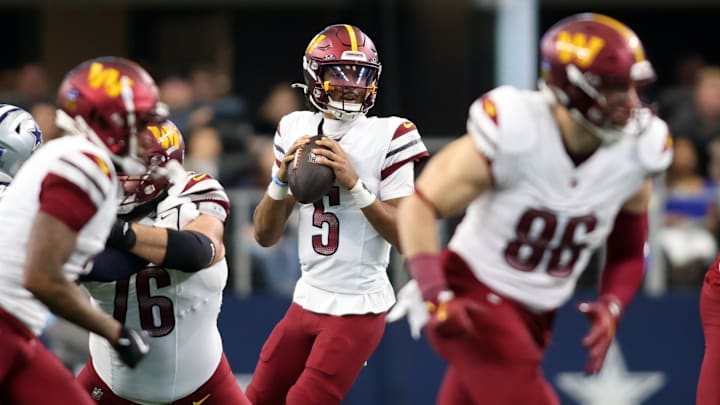 Bet the OVER on Jayden Daniels' passing yards against the Cowboys in Week 7.