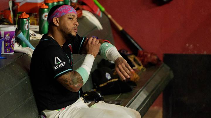 Sep 18, 2026; Phoenix, Arizona, USA; Arizona Diamondbacks infielder Ketel Marte (4) readies himself in the dugout during the seventh inning of a game against the New York Yankees at Chase Field. Mandatory Credit: Allan Henry-Imagn Images Sep 18, 2026; Phoenix, Arizona, USA; Arizona Diamondbacks infielder Ketel Marte (4) readies himself in the dugout during the seventh inning of a game against the New York Yankees at Chase Field. Mandatory Credit: Allan Henry-Imagn Images