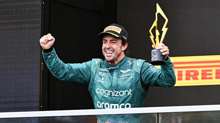 Jun 18, 2023; Montreal, Quebec, CAN; Aston Martin driver Fernando Alonso (ESP) sows pride after