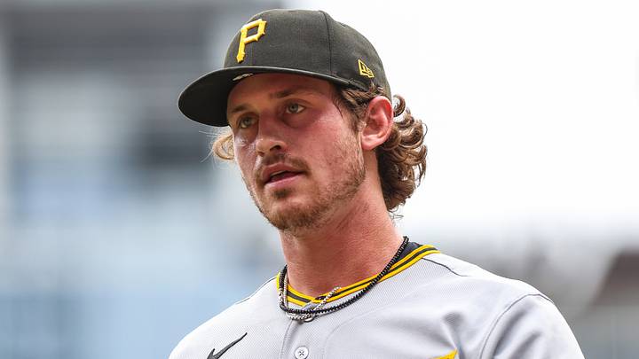 Jun 7, 2026; Cumberland, Georgia, USA; Pittsburgh Pirates pitcher Mason Montgomery (46) walks to the dugout during the game against the Atlanta Braves during the first inning at Truist Park. Mandatory Credit: Jordan Godfree-Imagn Images
