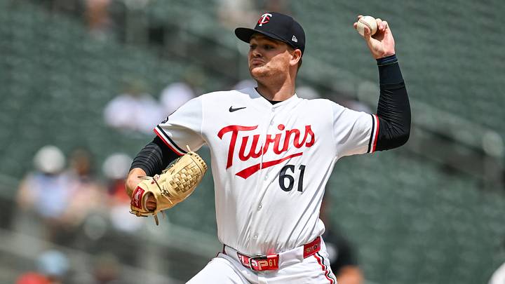 Jun 28, 2026; Minneapolis, Minnesota, USA; Minnesota Twins pitcher Connor Prielipp (61) throws a pitch against the Colorado Rockies during the first inning at Target Field. Jun 28, 2026; Minneapolis, Minnesota, USA; Minnesota Twins pitcher Connor Prielipp (61) throws a pitch against the Colorado Rockies during the first inning at Target Field.