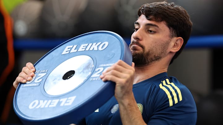 El argentino Julián Carranza entrenando con el Leicester City