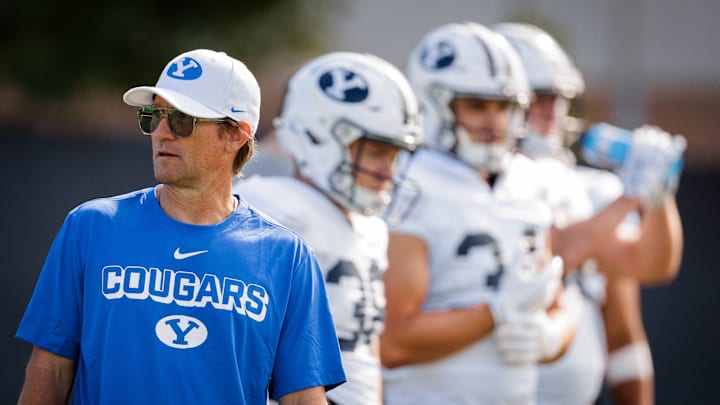 BYU offensive coordinator Aaron Roderick at Fall Camp BYU offensive coordinator Aaron Roderick at Fall Camp