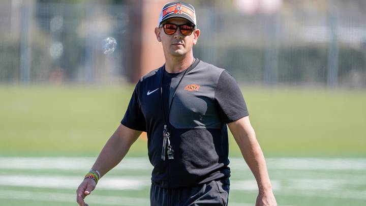 Oklahoma State head football coach Eric Morris. Oklahoma State head football coach Eric Morris.