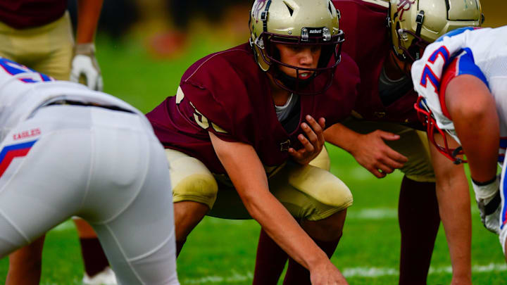 Royalton football junior Noah Koroll plays during a game Sept. 12, 2025 at home against St. Cloud Apollo. The Royals won 54-34.