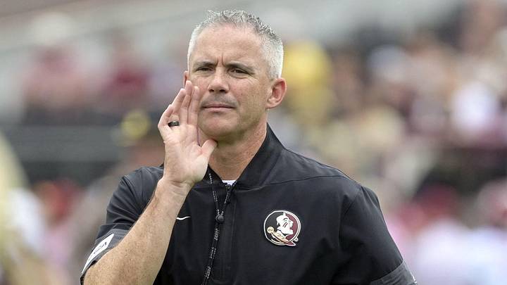 Aug 30, 2025; Tallahassee, Florida, USA; Florida State Seminoles head coach Mike Norvell during warmups before the game between the Florida State Seminoles and the Alabama Crimson Tide at Doak S. Campbell Stadium. Mandatory Credit: Melina Myers-Imagn Images Aug 30, 2025; Tallahassee, Florida, USA; Florida State Seminoles head coach Mike Norvell during warmups before the game between the Florida State Seminoles and the Alabama Crimson Tide at Doak S. Campbell Stadium. Mandatory Credit: Melina Myers-Imagn Images