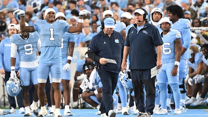 Nov 22, 2025; Chapel Hill, North Carolina, USA; North Carolina Tar Heels head coach Bill Belichick watches play during the first half against the Duke Blue Devils at Kenan Stadium. Mandatory Credit: William Howard-Imagn Images Nov 22, 2025; Chapel Hill, North Carolina, USA; North Carolina Tar Heels head coach Bill Belichick watches play during the first half against the Duke Blue Devils at Kenan Stadium. Mandatory Credit: William Howard-Imagn Images