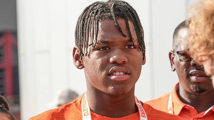 Kharim Hughley of Gainesville Georgia during Clemson Tiger Walk before kickoff at Memorial Stadium in Clemson, S.C. Saturday, August 30, 2025.