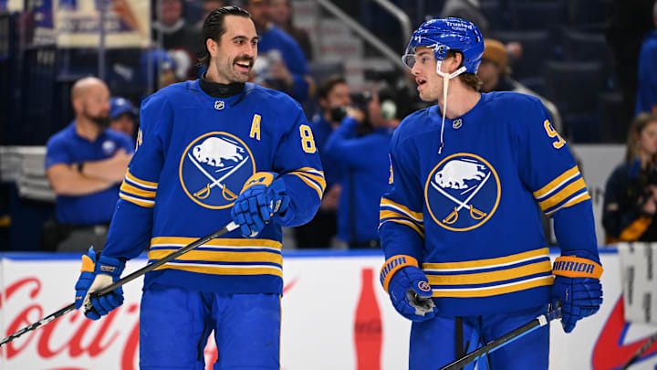 Buffalo Sabres forwards Alex Tuch and Josh Doan