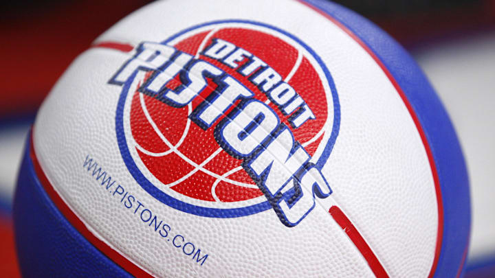 Apr 12, 2015; Auburn Hills, MI, USA; A general shot of a basketball with a Detroit Pistons logo on it during the third quarter against the Charlotte Hornets at The Palace of Auburn Hills. Pistons beat the Hornets 116-77. Mandatory Credit: Raj Mehta-Imagn Images Apr 12, 2015; Auburn Hills, MI, USA; A general shot of a basketball with a Detroit Pistons logo on it during the third quarter against the Charlotte Hornets at The Palace of Auburn Hills. Pistons beat the Hornets 116-77. Mandatory Credit: Raj Mehta-Imagn Images