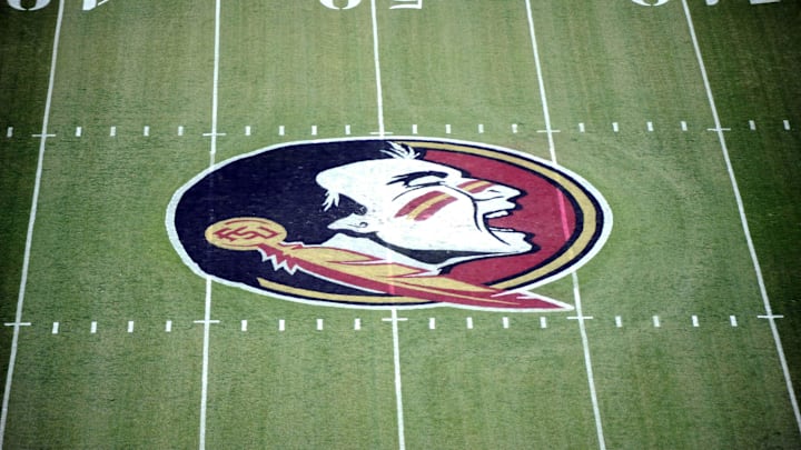 Apr 12, 2014; Tallahassee, FL, USA; The Florida State Seminoles logo before the start of the spring game at Doak Campbell Stadium. Mandatory Credit: Melina Vastola-Imagn Images Apr 12, 2014; Tallahassee, FL, USA; The Florida State Seminoles logo before the start of the spring game at Doak Campbell Stadium. Mandatory Credit: Melina Vastola-Imagn Images