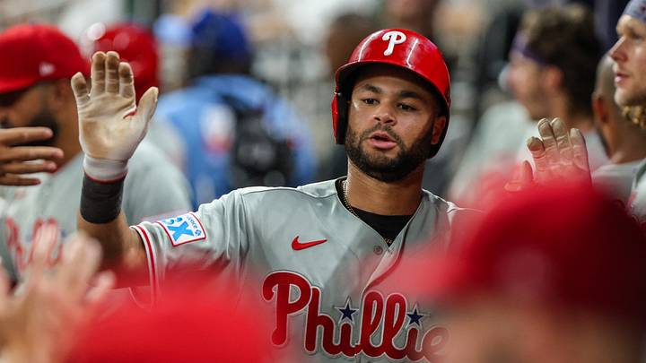 Sep 12, 2026; Cumberland, Georgia, USA; Philadelphia Phillies center fielder Justin Crawford (2) celebrates hitting a home run against the Atlanta Braves with teammates in the dugout during the eighth inning at Truist Park. Mandatory Credit: Jordan Godfree-Imagn Images Sep 12, 2026; Cumberland, Georgia, USA; Philadelphia Phillies center fielder Justin Crawford (2) celebrates hitting a home run against the Atlanta Braves with teammates in the dugout during the eighth inning at Truist Park. Mandatory Credit: Jordan Godfree-Imagn Images