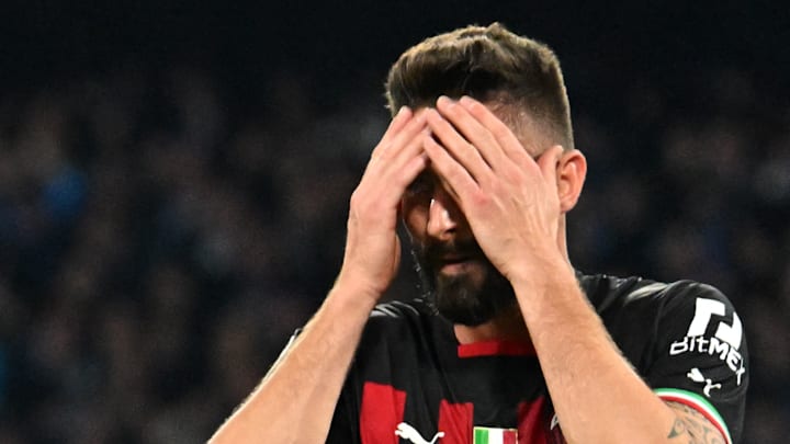 Olivier Giroud a loupé deux grosses occasions dans cette première période de ce Napoli-AC Milan