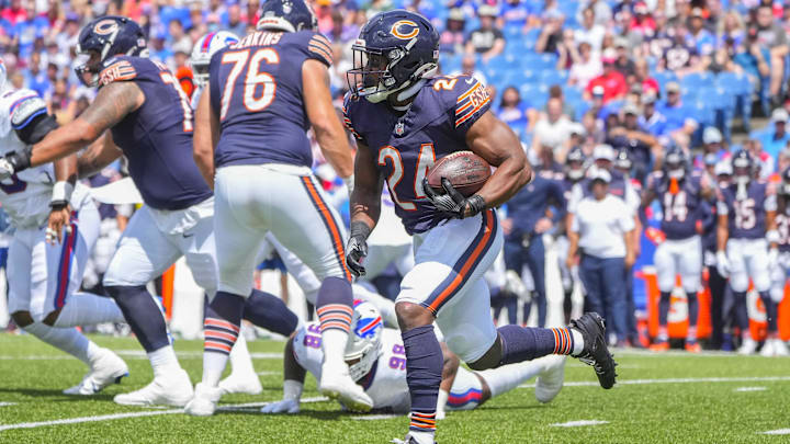 Chicago Bears running back Khalil Herbert