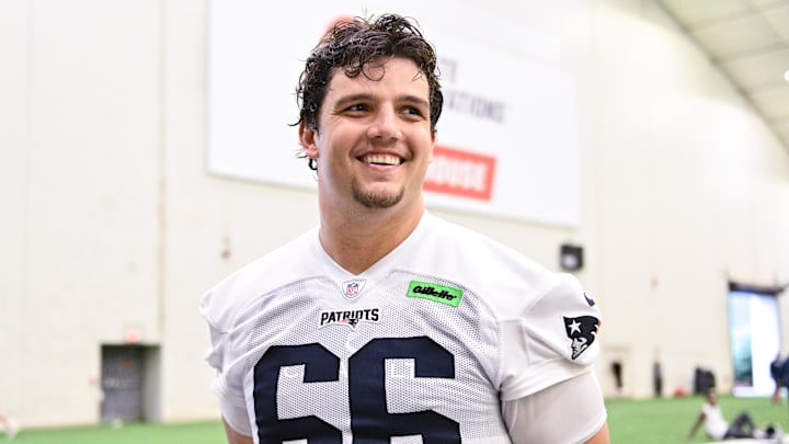 Jun 10, 2025; Foxborough, MA, USA; New England Patriots offensive tackle Will Campbell (66) speaks to the media after minicamp held in the WIN Field House at Gillette Stadium. Mandatory Credit: Eric Canha-Imagn Images Jun 10, 2025; Foxborough, MA, USA; New England Patriots offensive tackle Will Campbell (66) speaks to the media after minicamp held in the WIN Field House at Gillette Stadium. Mandatory Credit: Eric Canha-Imagn Images