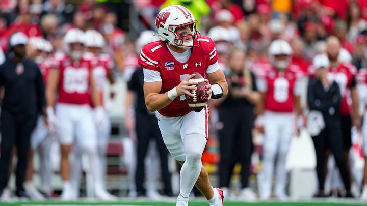 Wisconsin Badgers quarterback Colton Joseph. Wisconsin Badgers quarterback Colton Joseph.