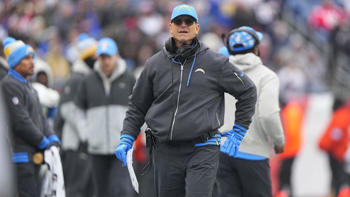 Chargers head coach Jim Harbaugh