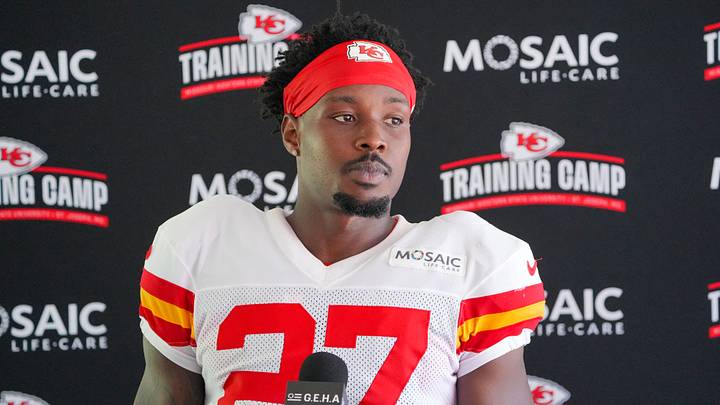 Aug 3, 2026; Kansas City, MO, USA; Kansas City Chiefs safety Chamarri Conner (27) speaks to media after training camp at Missouri Western University. Mandatory Credit: Denny Medley-Imagn Images Aug 3, 2026; Kansas City, MO, USA; Kansas City Chiefs safety Chamarri Conner (27) speaks to media after training camp at Missouri Western University. Mandatory Credit: Denny Medley-Imagn Images