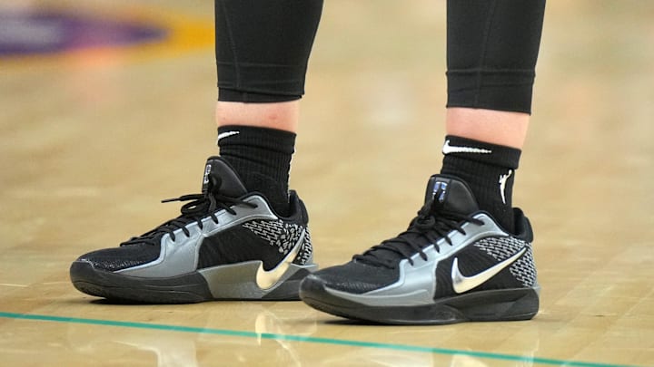 New York Liberty guard Sabrina Ionescu wears her second signature Nike basketball shoe.