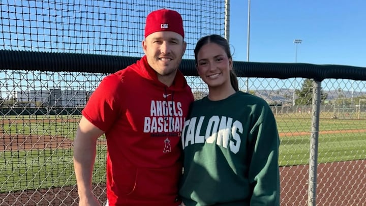 Bri Ellis and Mike Trout met at the Angels' camp. Bri Ellis and Mike Trout met at the Angels' camp.