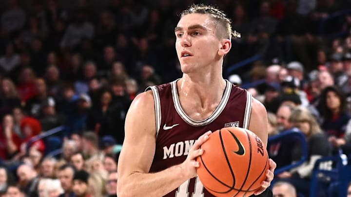Dec 20, 2022; Spokane, Washington, USA; Montana Grizzlies guard Aanen Moody (11) against Gonzaga.