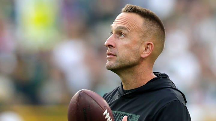Green Bay Packers defensive coordinator Jeff Hafley on the field during Green Bay Packers Family Night on Aug. 2, 2025, at Lambeau Field in Green Bay, Wis.